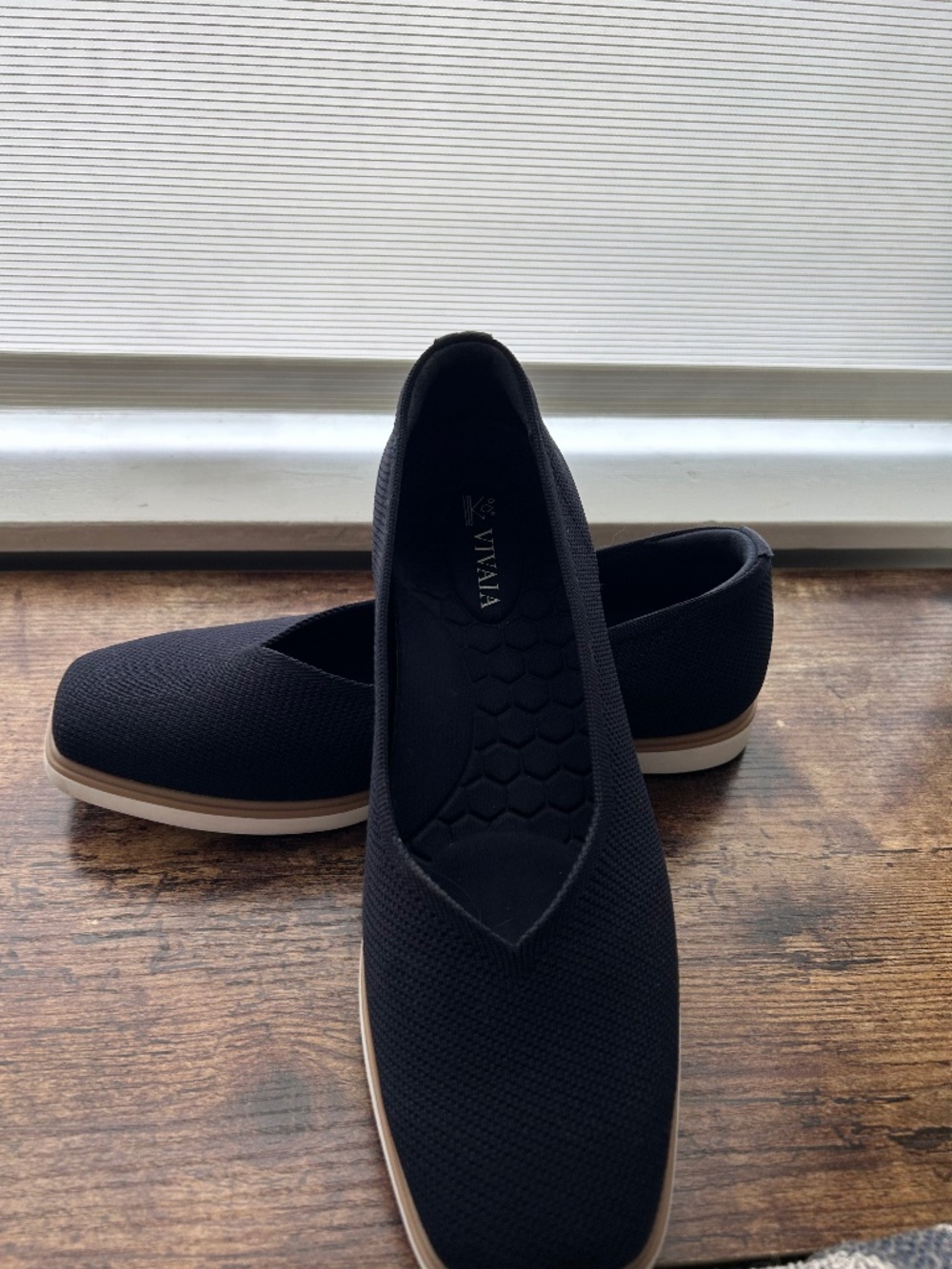 Vivaia Navy Slip on Walking Shoes - Almond Toe
